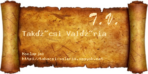 Takácsi Valéria névjegykártya